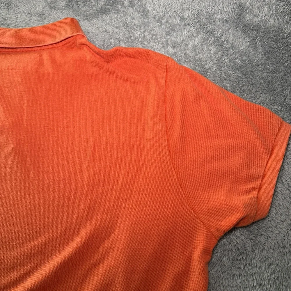 Denim & Supply Ralph Lauren Men's XL Orange Short Sleeve Polo Shirt Flag Sleeve